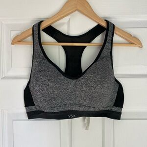 VSX Gray and Black Sports Bra with Racerback Design